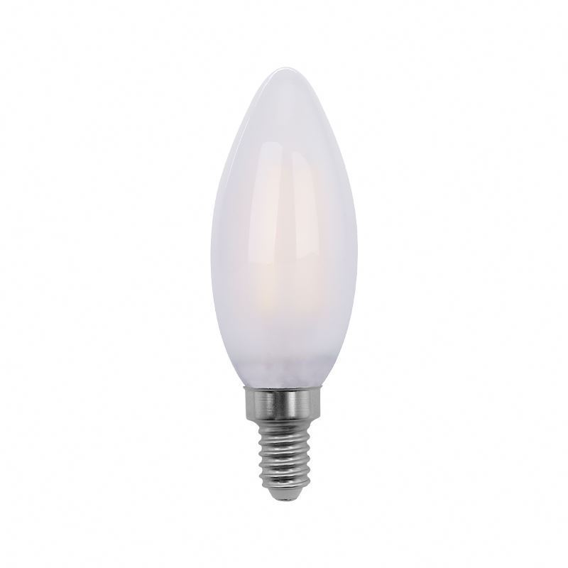 ISW Dimmable 4W Candelabra LED Clear Frosted Amber Glass bulb Candle Shape C35 Filament Chandelier Light Bulb