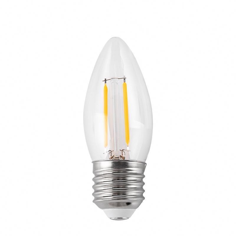 ISW Dimmable 4W Candelabra LED Clear Frosted Amber Glass bulb Candle Shape C35 Filament Chandelier Light Bulb