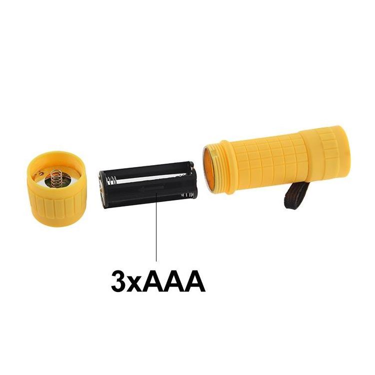 Mini Rubber Torch 9 LED Flashlight