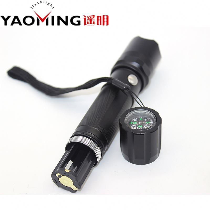 wholesale Cheap Led handy torch Self Defense Weapon classical  aluminium alloy Flashlight with DC charger,compass for outdoors