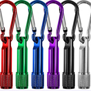 wholesale factory supply promotional keychains carabiner cheap mini flashlight keychain bulk