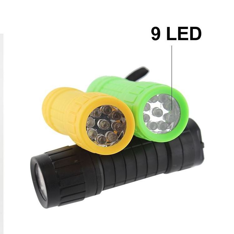 Mini Rubber Torch 9 LED Flashlight