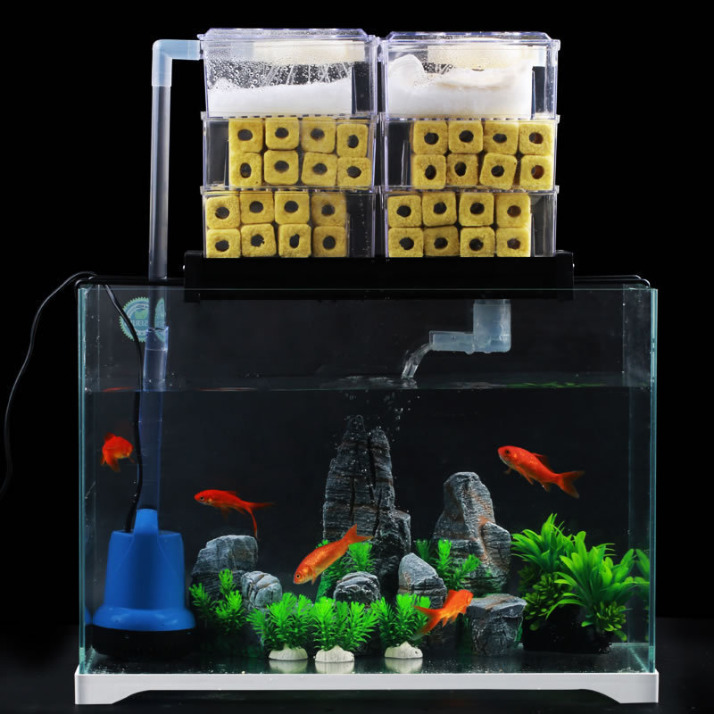 Three-layer turtle tank filter rain pipe filter top aquarium trickle box filter box of the dense fish tank