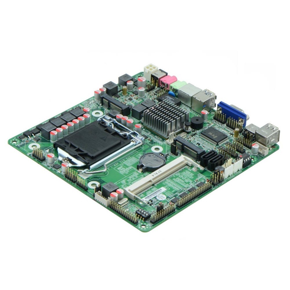 High quality LGA1155 2/3 gen i3/i5/i7 cpu motherboard with H61 chispet  Thin itx  17*17  6 rs232 run win7 winxp system