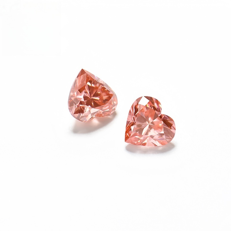 Wholesale IGI Certification 1ct 2ct 3ct VVS VS Heart Shape Pink Cvd Lab Grown Diamond Loose