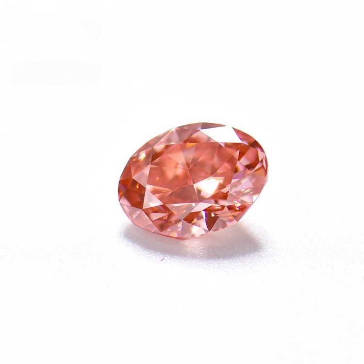 Wholesale Synthetic Diamond VS2 Fancy VIVID Pink 1-4CT Oval Cut Loose Lab Grown Coloured Diamonds