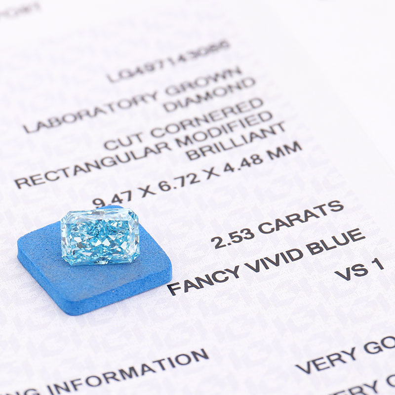 1ct 4ct Fancy Cut VVs VS Loose Blue Lab Grown Diamonds CVD Lab Created Blue Diamond