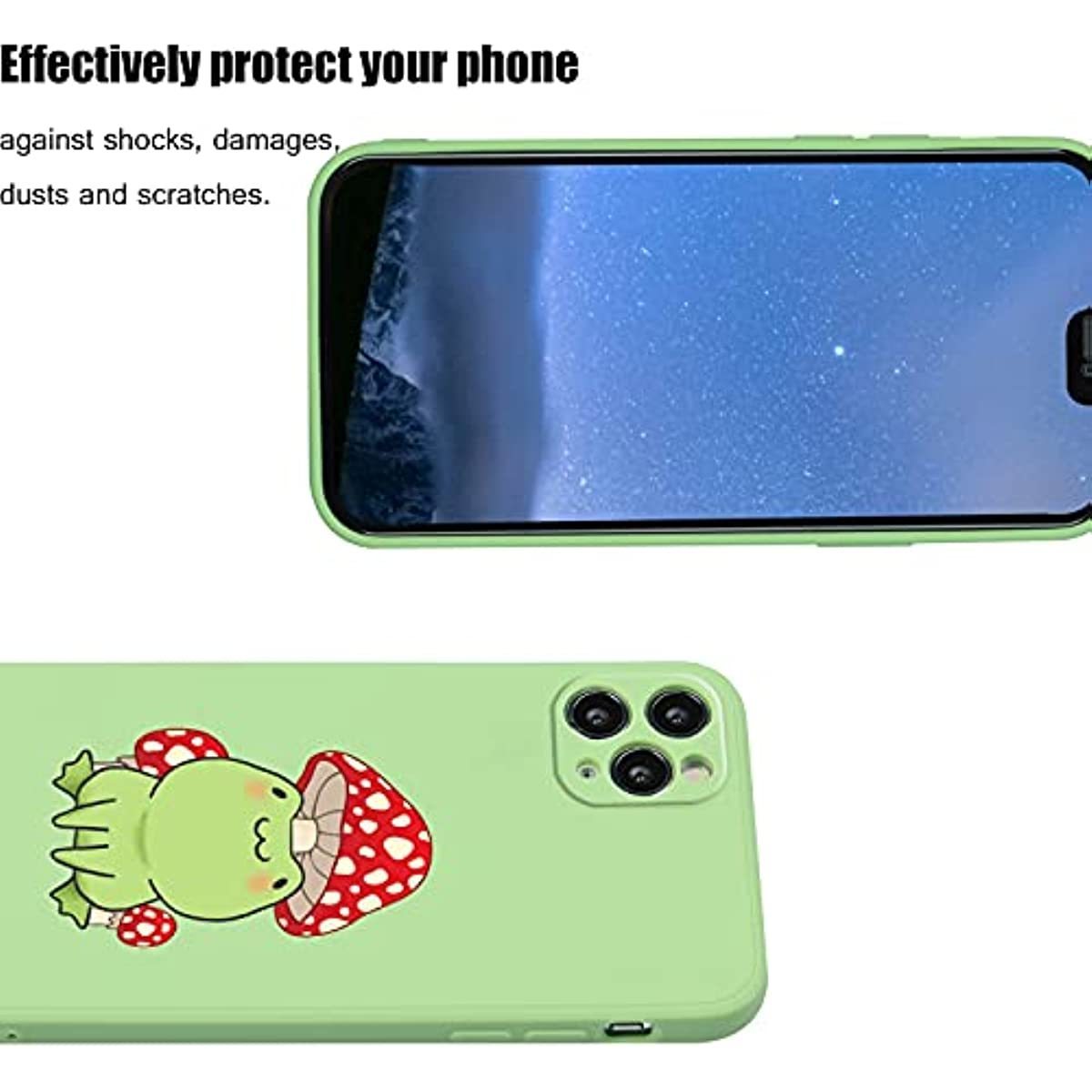 Cute Frog Mushroom Hat Kawaii Cool Design for Girls Women Kids Cases Soft Slim Bumper for iPhone 11 12 13 14 Pro Phone Case