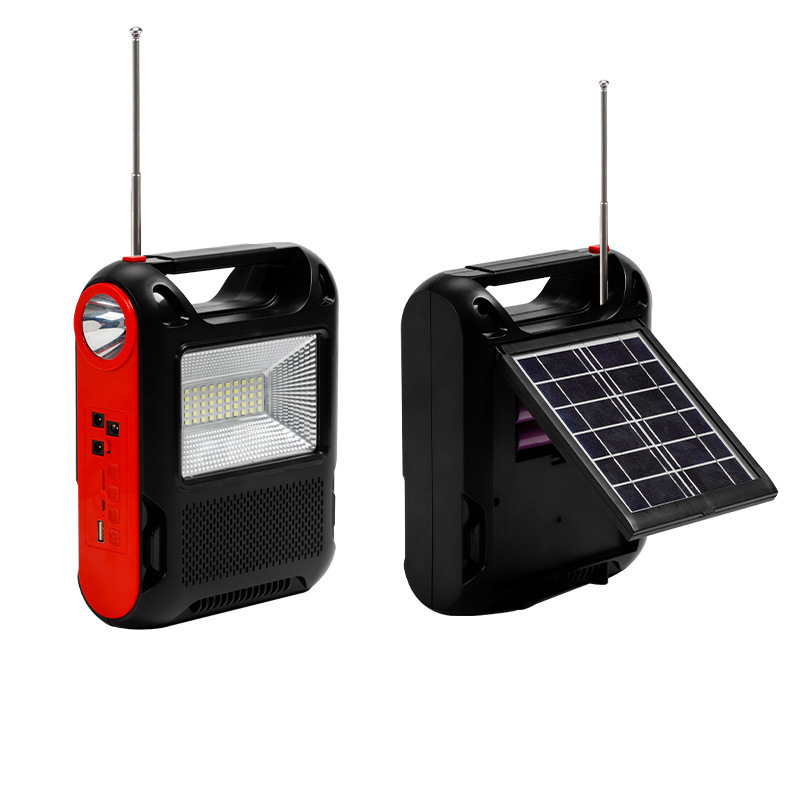 Wireless Portable Led Flashlight Solar Panels Charging Speakers Multi function FM Radio blue tooth Power Banks Solar Speaker