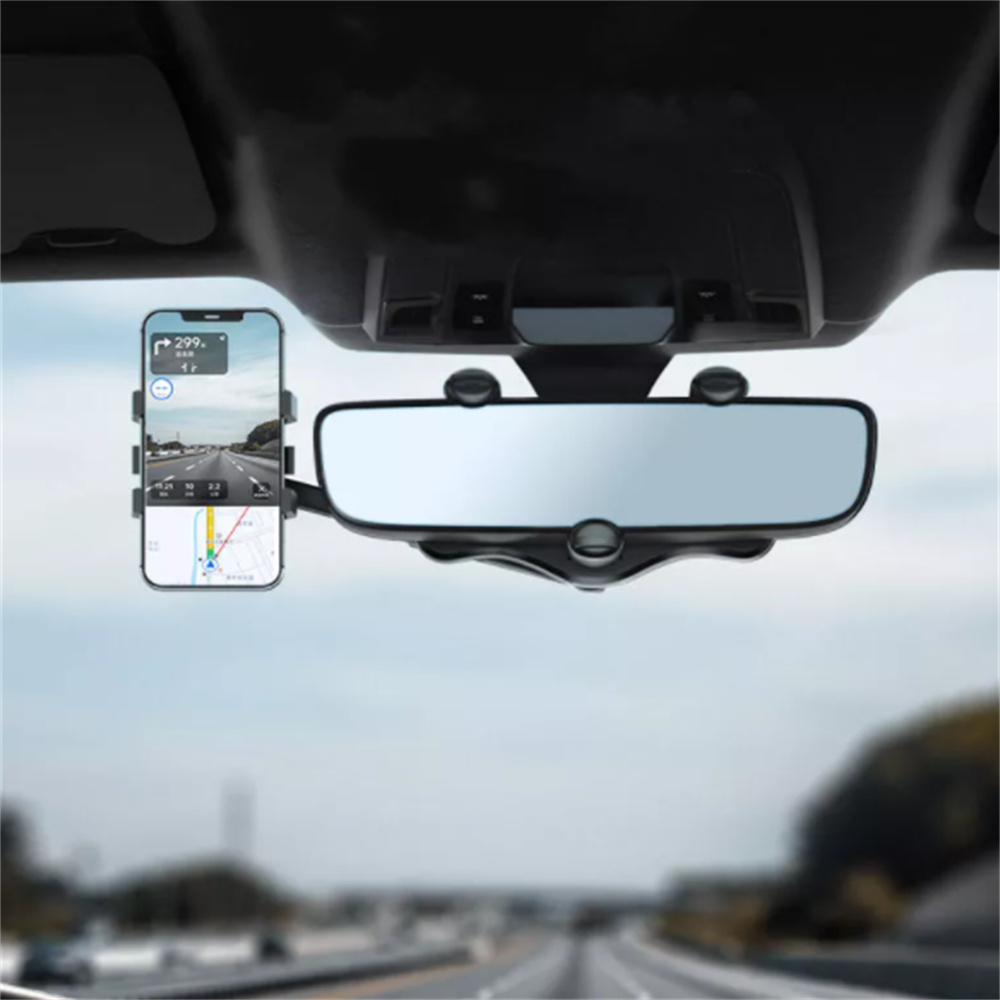 Amazon Hot Sale 360 Degree Rotation Car Rearview Mirror Phone Mount Holder Smartphone Cradle For Cell Phone GPS Navigation