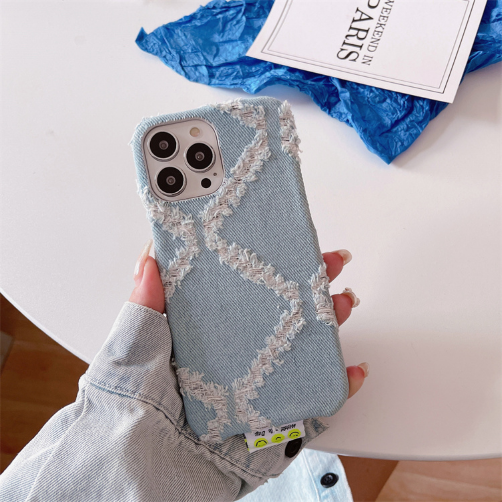 Unique Fashion Cowboy Jeans Denim Back Cover Shockproof Phone Case For iPhone 13 13 12 11 Pro Max