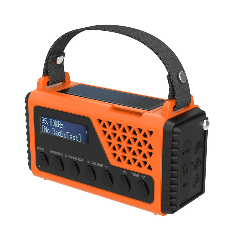 10000mAh Multi Function Camping Crank FM Weather Alert Rechargeable Battery Operated Solar Dynamo Torch Portable Emergency Radio