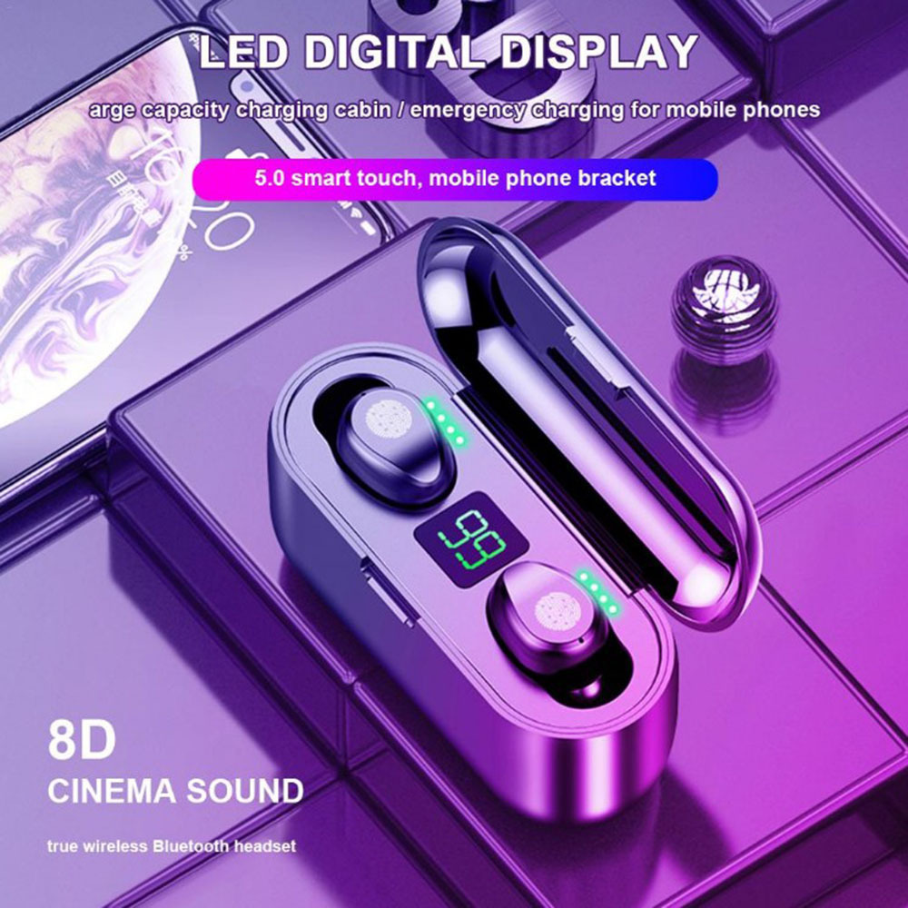 Mini Headphones TWS  Wireless Earbuds Earphone Earphone with 2000mAh Charging Sports Gaming Headset LED Display Headphone