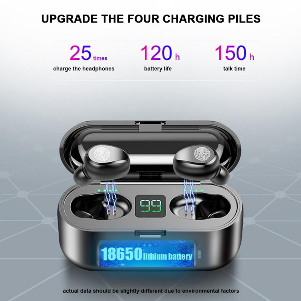 Mini Headphones TWS  Wireless Earbuds Earphone Earphone with 2000mAh Charging Sports Gaming Headset LED Display Headphone