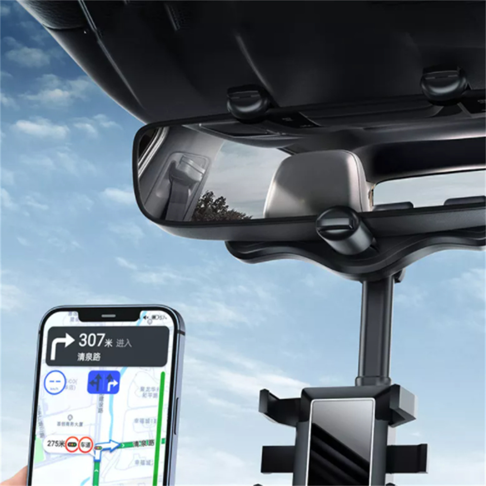 Amazon Hot Sale 360 Degree Rotation Car Rearview Mirror Phone Mount Holder Smartphone Cradle For Cell Phone GPS Navigation