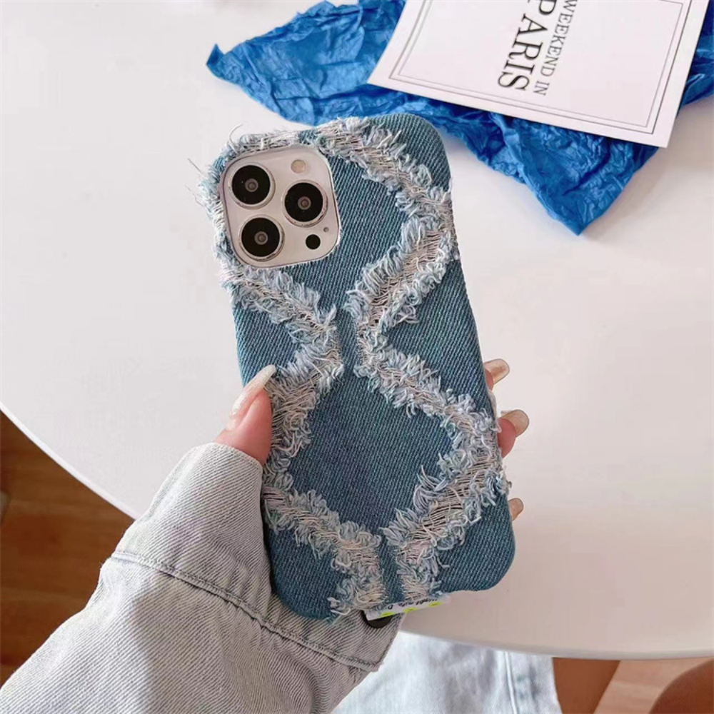 Unique Fashion Cowboy Jeans Denim Back Cover Shockproof Phone Case For iPhone 13 13 12 11 Pro Max