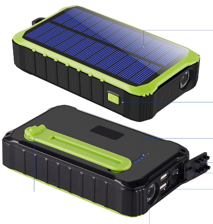 Portable ultra-large capacity solar panels hand-cranked power generation charging phone power bank powerbank 10000mah