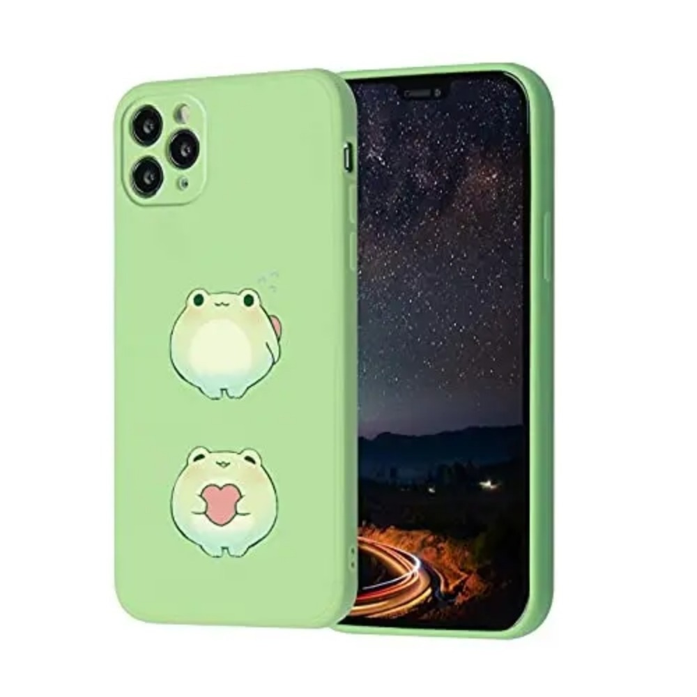 Cute Frog Mushroom Hat Kawaii Cool Design for Girls Women Kids Cases Soft Slim Bumper for iPhone 11 12 13 14 Pro Phone Case