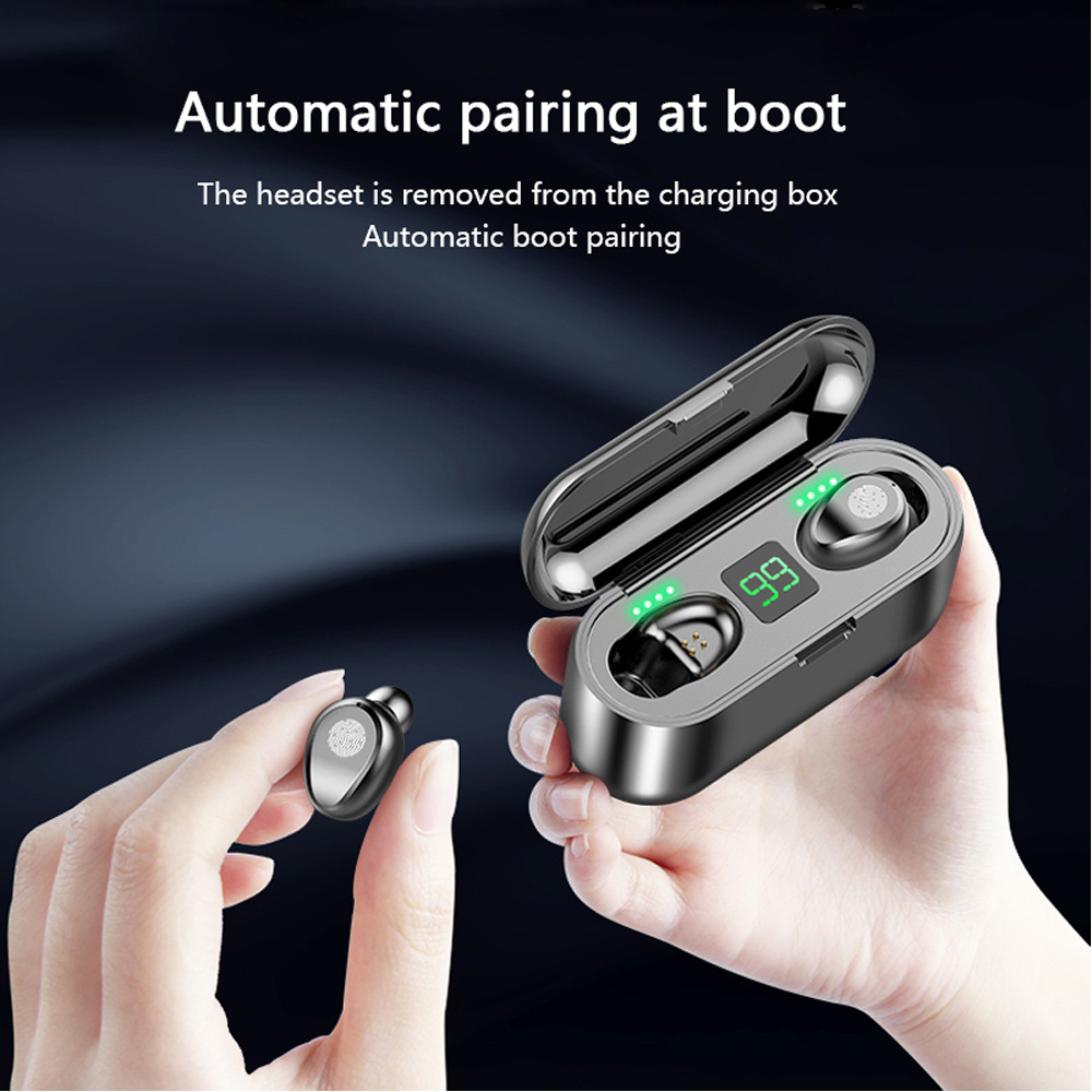 Mini Headphones TWS  Wireless Earbuds Earphone Earphone with 2000mAh Charging Sports Gaming Headset LED Display Headphone