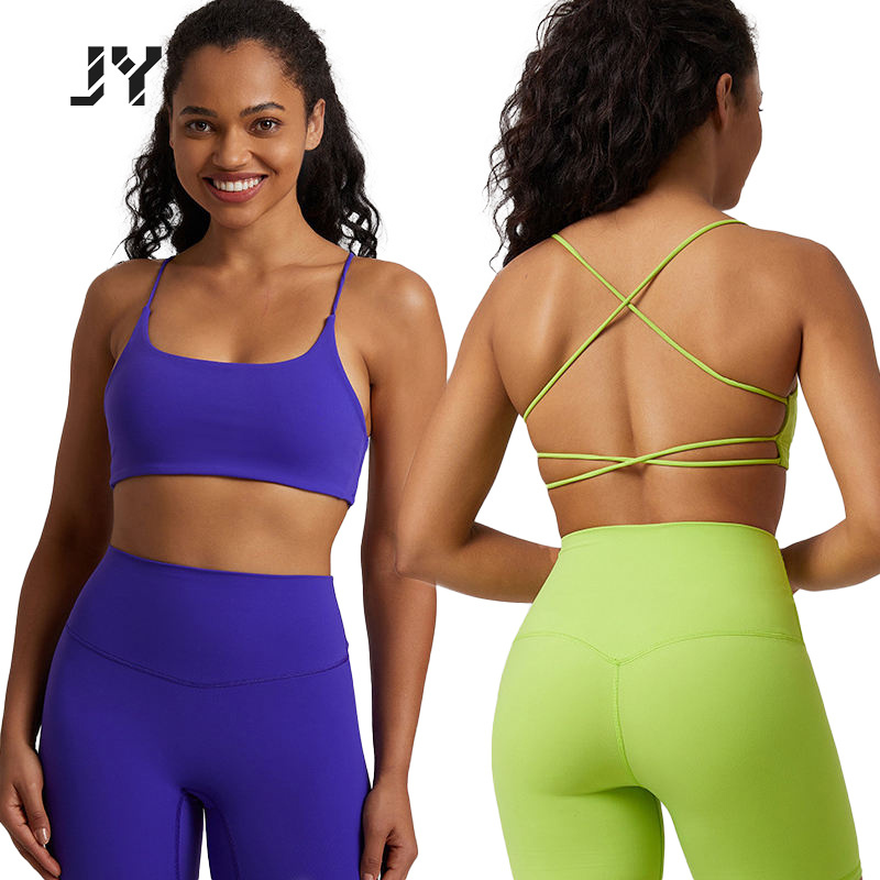 Fashion Wholesale Sexy Thin Strap Sports Gym Bra Trending Hot Sling Yoga Top Girls Workout Fitness Activewear Clothes For Women