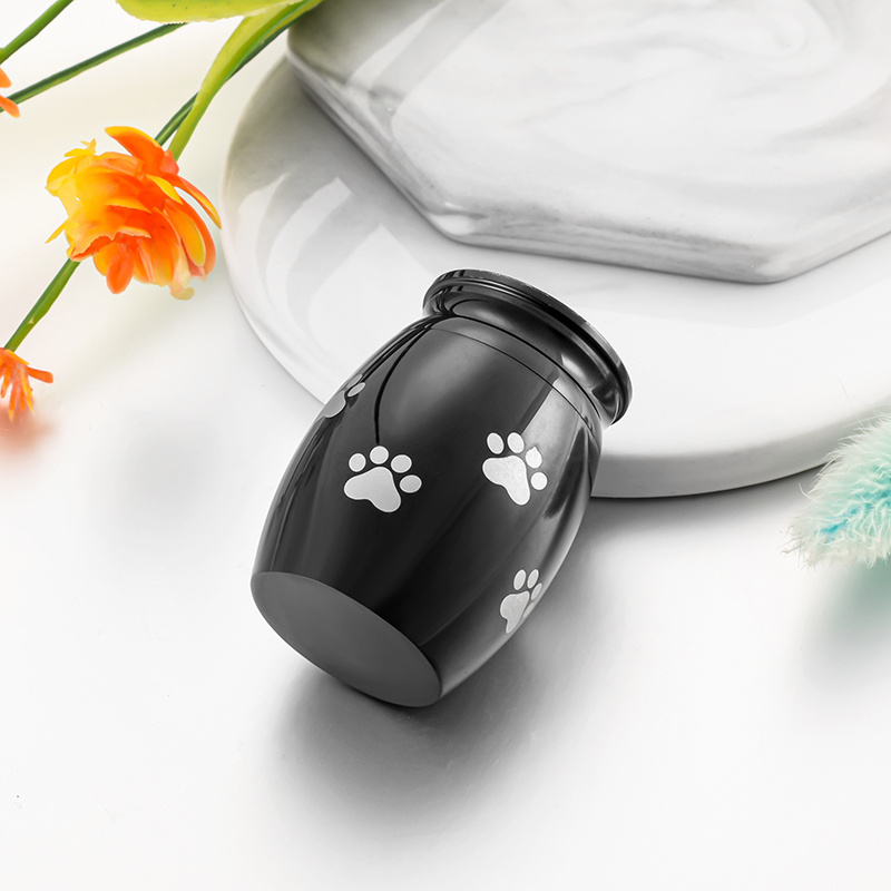 wholesales customize pet cremation urns metal mini small dog ash urns animal paw print pet urn