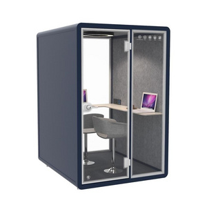 Assemble and movable 35db soundproof meditation pod multi-function soundproof telephone booth office phone booth with air filter