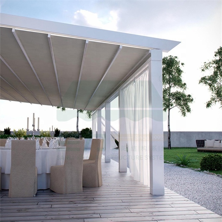 Retractable Pergola Awning Motorized Gazebo Awning Pergola Aluminum Retractable Awnings With Outdoor Roof Sunshade Pergola