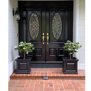 Ikealuminum 2023 iron door in arch nfrc waterproof sound proof iron glass door double iron glass door For house