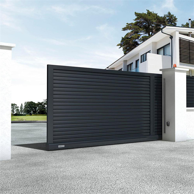 Modern Metal Aluminium Main Front Door Security Gate Automatic Folding Sliding Driveway Aluminum Gate