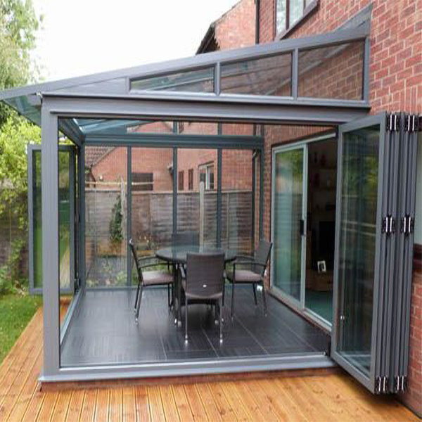 Ikealuminum 2024 tempered glass sunrooms glass houses with sliding roof Prefabricated Balcony aluminum glass Sunroom