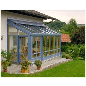 Slant Roof Winter Garden Sunroom Conservatory Aluminum Sunroom Glass House 4 Season Sunroom