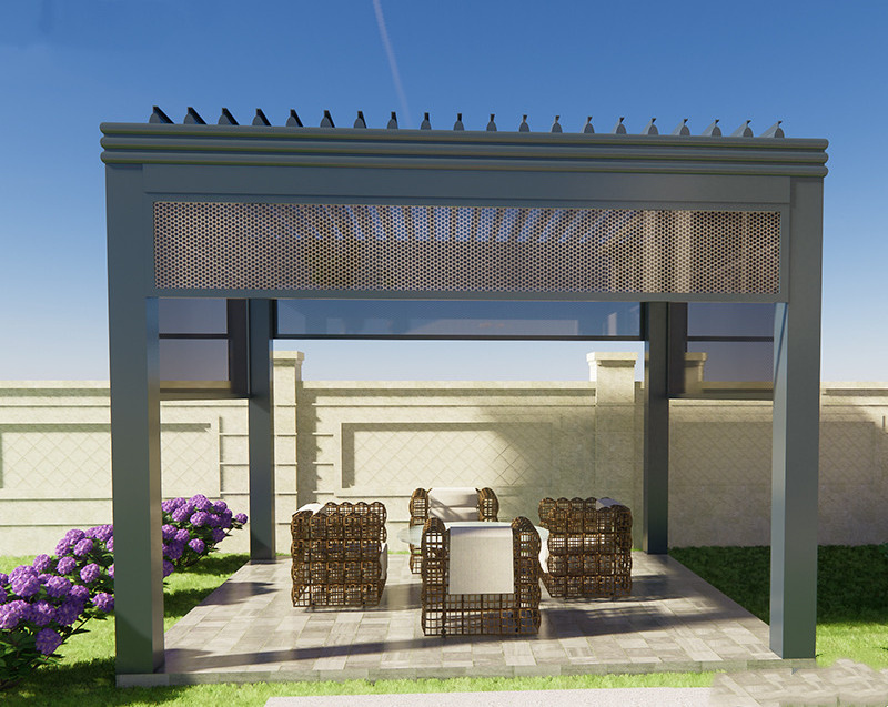 Hot Sale Waterproof Pergola Cedar Pergola With Bar And Electric Special Design Pergola Wood And Aluminium