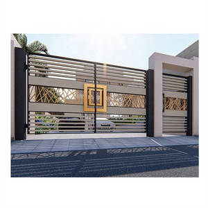 Modern Metal Aluminium Main Front Door Security Gate Automatic Folding Sliding Driveway Aluminum Gate