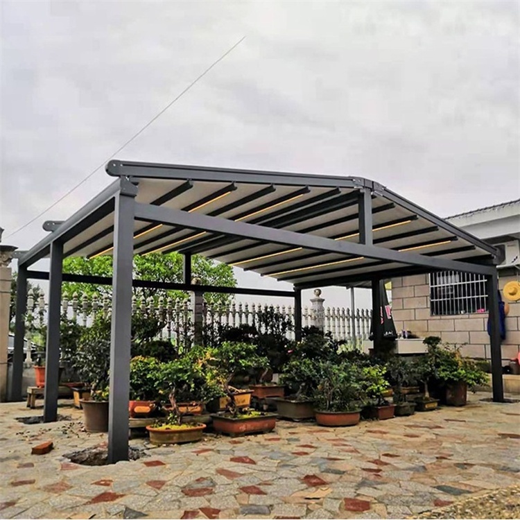 Pvc Roof Gazebo Waterproof Outdoor Retractable Canopy Pergola Roofing Awning Systems With Led Lights Pergola Retractable Awning