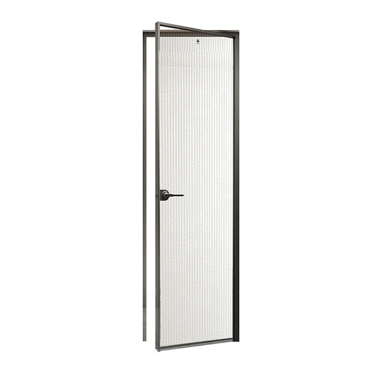 Stainless Steel Kitchen Doors Soundproof Compact Laminate Toilet Door Aluminum Double Leaf Glass  Interior Doors