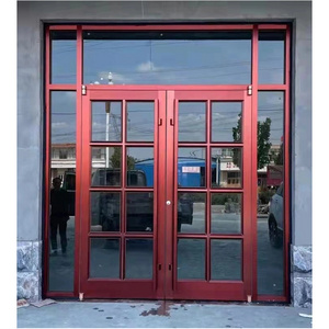 Ikealuminum 2023  modern mall entry kfc storefront double aluminum swing door for house KFC Commercial Door for House