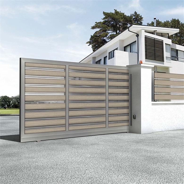 Modern Metal Aluminium Main Front Door Security Gate Automatic Folding Sliding Driveway Aluminum Gate