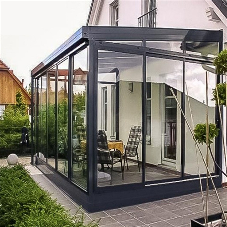 Slant Roof Winter Garden Sunroom Conservatory Aluminum Sunroom Glass House 4 Season Sunroom