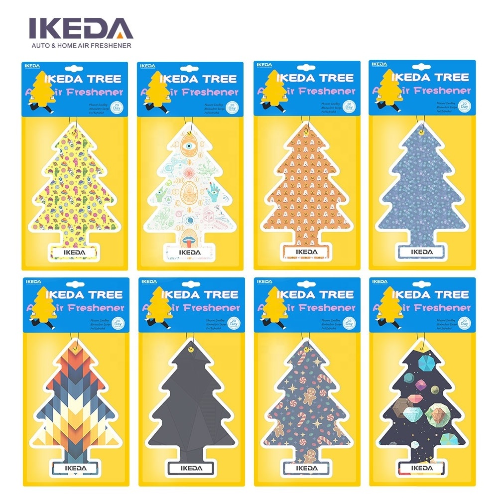 IKEDA Customized Absorbent Perfume Trees Square Card Hanging Custom Sheets Paper Car Air Freshener