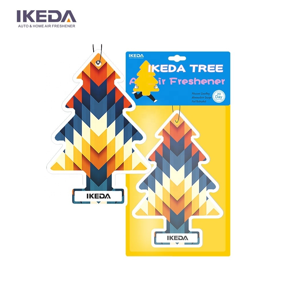 IKEDA Customized Absorbent Perfume Trees Square Card Hanging Custom Sheets Paper Car Air Freshener