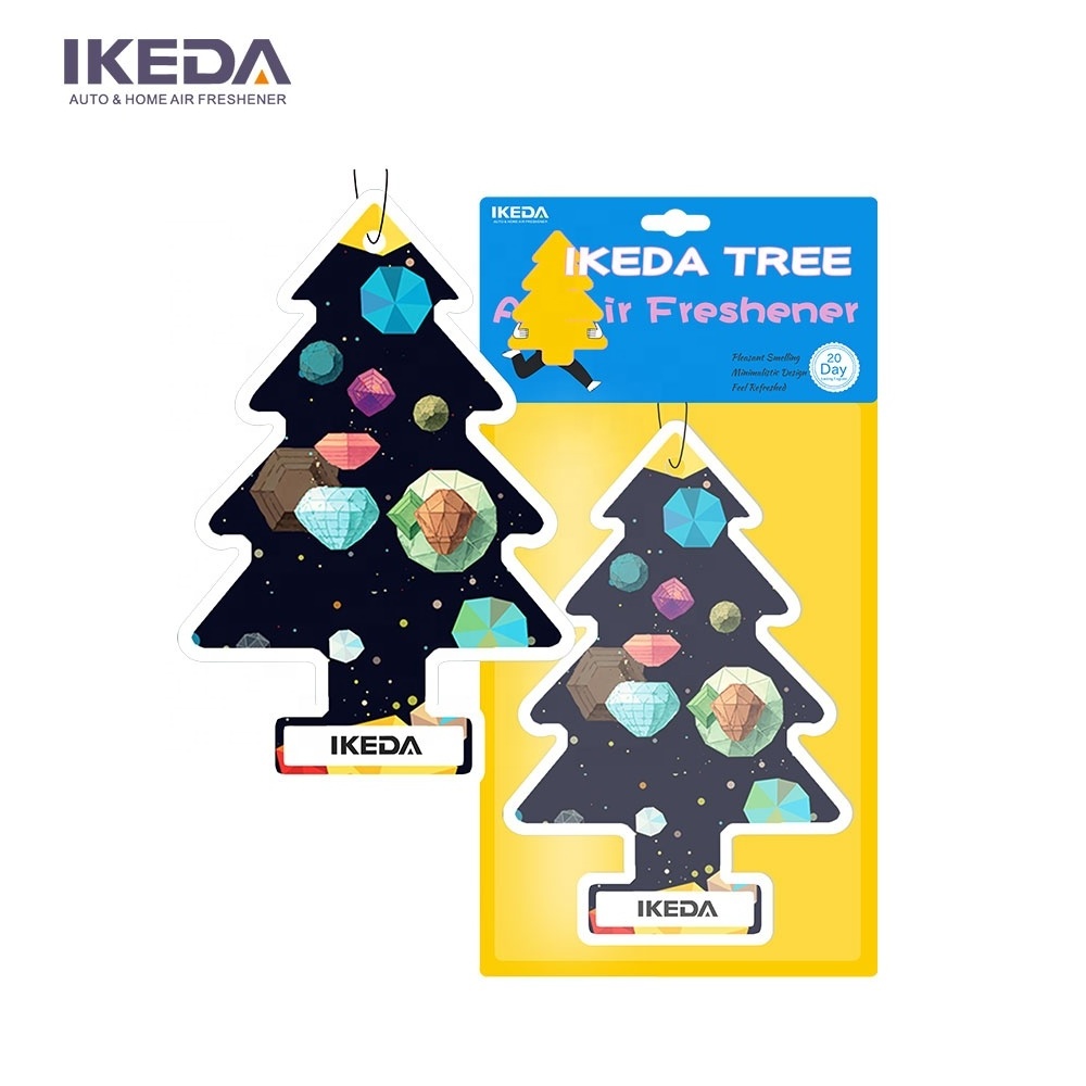 IKEDA Customized Absorbent Perfume Trees Square Card Hanging Custom Sheets Paper Car Air Freshener