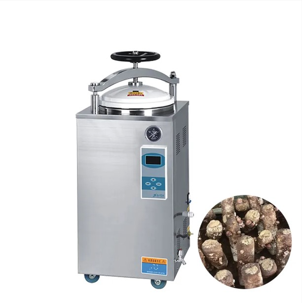 IKEME Automatic Vertical Hand Wheel Pressure Steam Sterilizer Autoclave For Mushroom Canned Food Retort Autoclave Sterilizer