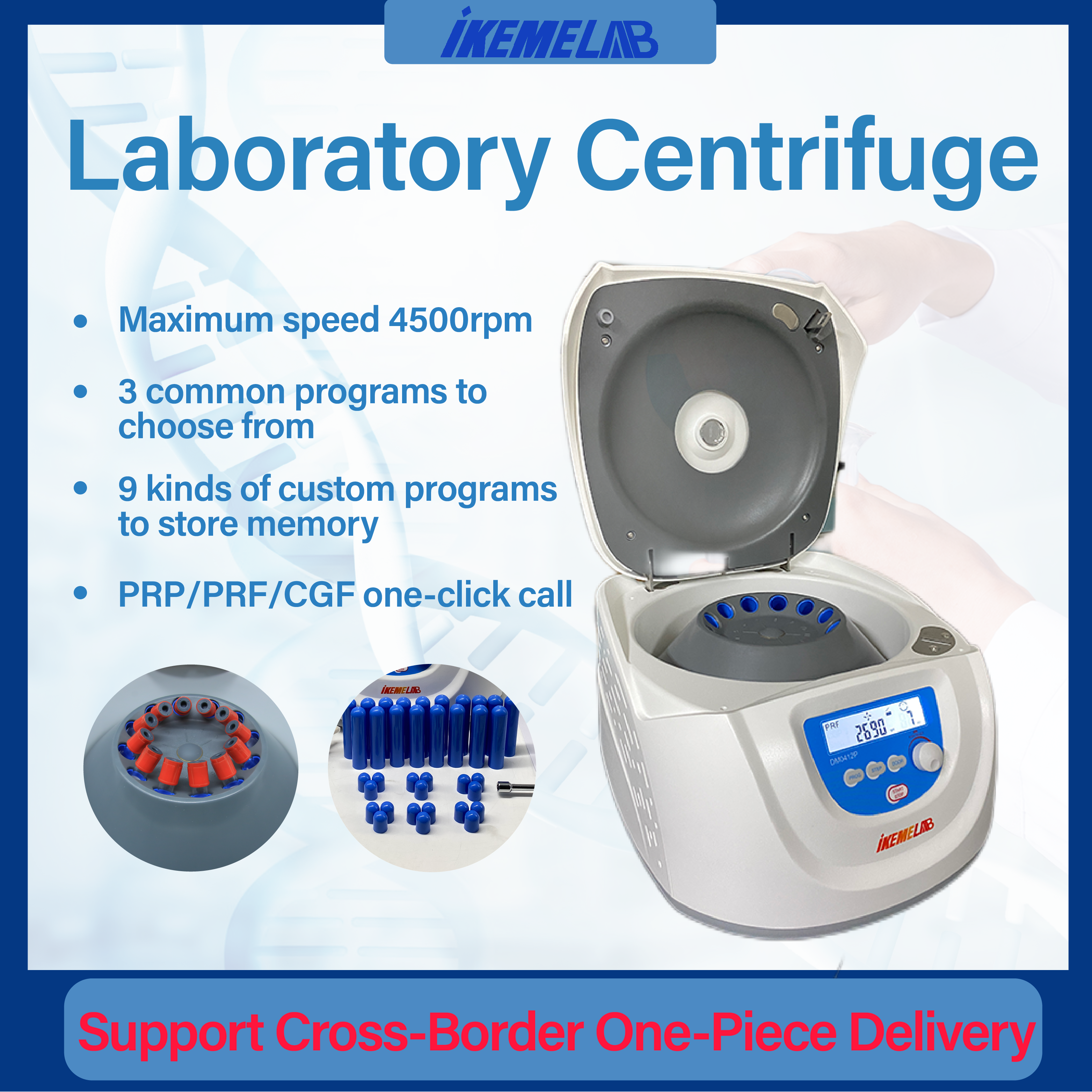 IKEME High Quality Lab Clinical Prf Prp Centrifugal Low Speed Platelet Plasma Centrifuge Blood Laboratory Centrifuge Machine