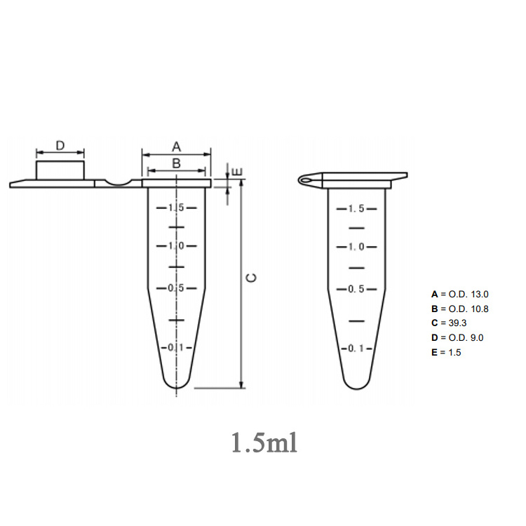 0.5ml 1.5ml Microcentrifuge Laboratory Test Tubes Centrifuge Tubes Transparent Chemical Printed Lab Conical Bottom