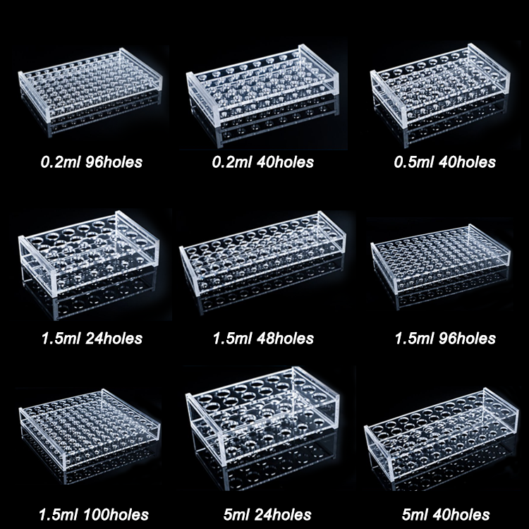 IKEME Acrylic Plexiglass Test Tube Rack 50ml Plastic Rack For Test Tube