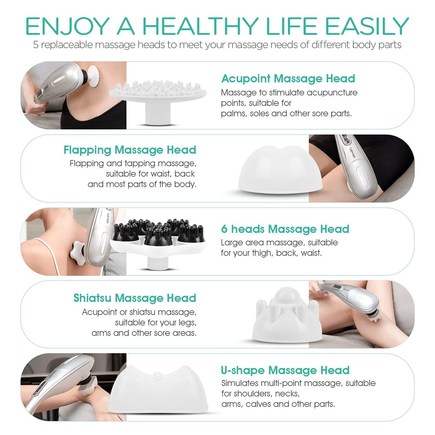 Intelligent Electric Handheld Percussion Muscle Massager for Full Body Pain Relief Vibrating Therapy Deep Tissue Back Massager