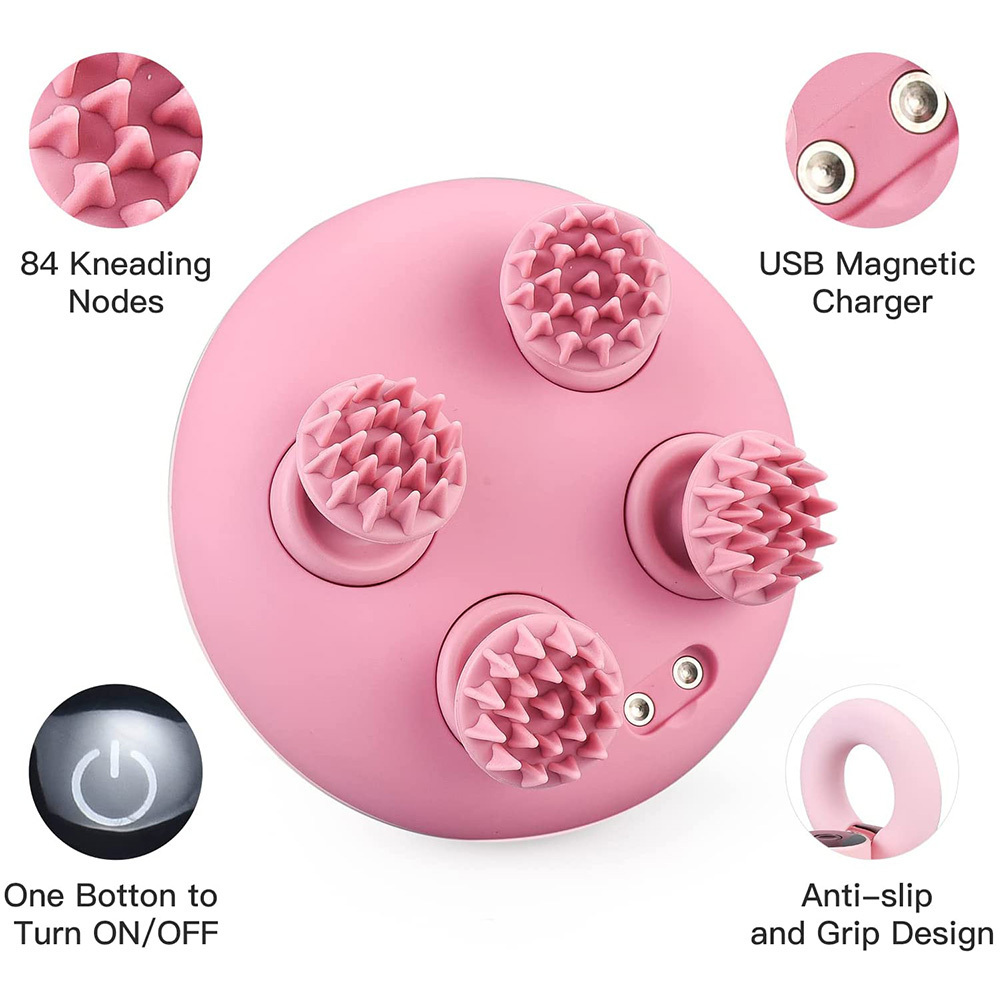 Portable charging hand held 3d cluster scalp batteries rechargeable wireless dual head massager