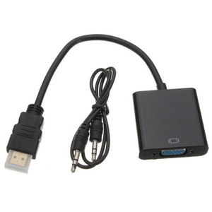 HDMI to VGA Cable HDMI Male to VGA Female RGB Analog VGA Video Audio Converter Adapter Cables HD 1080P for PC Laptop DVD