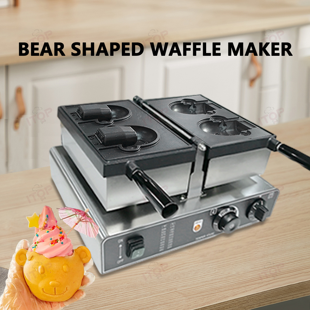 Commercial Mini Bear Shaped Non Stick Waffle Maker With Factory Price