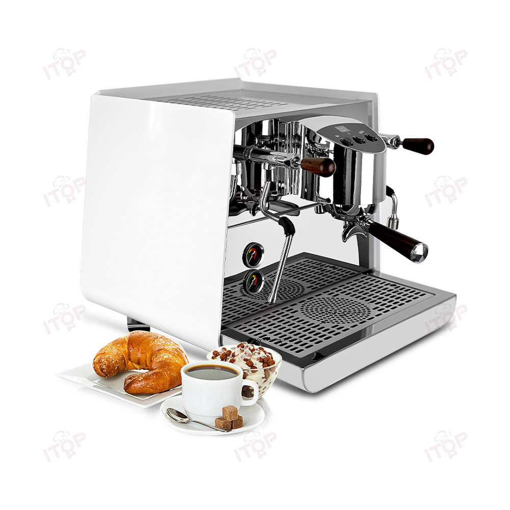 Home Commercial Electric Stainless Steel Pre-infusion Timer Copper Boiler Heat Exchanger Coffee Machine